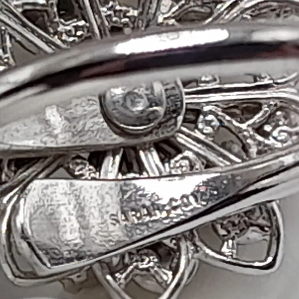 Vintage Ring, Signed Sarah Coventry, Cluster Silver Tone, Size 5 1/2 Adjustable